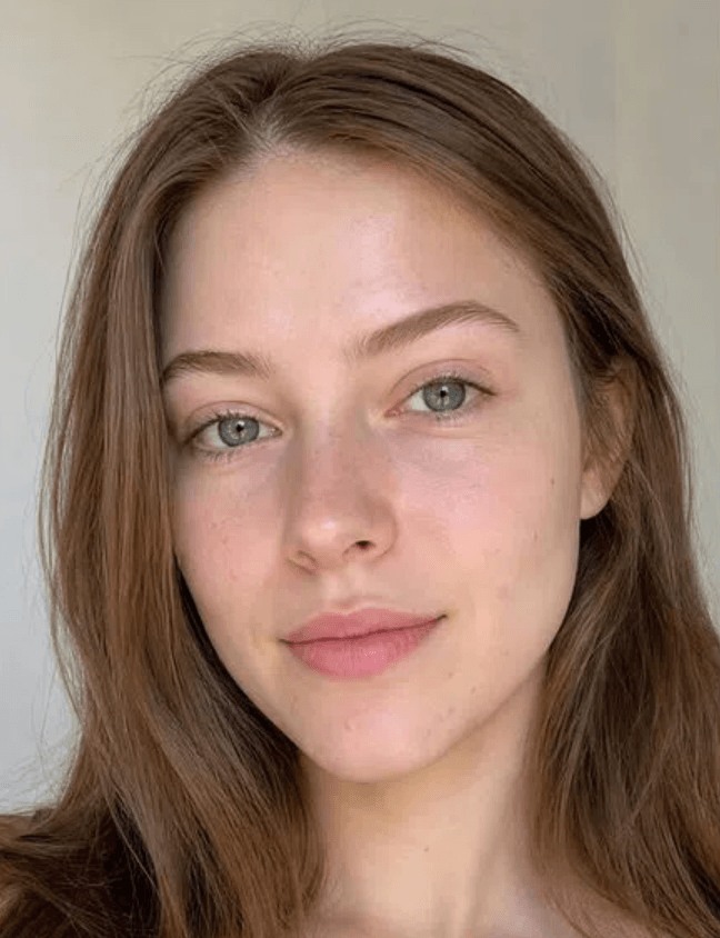 Example face photo for AI makeup
